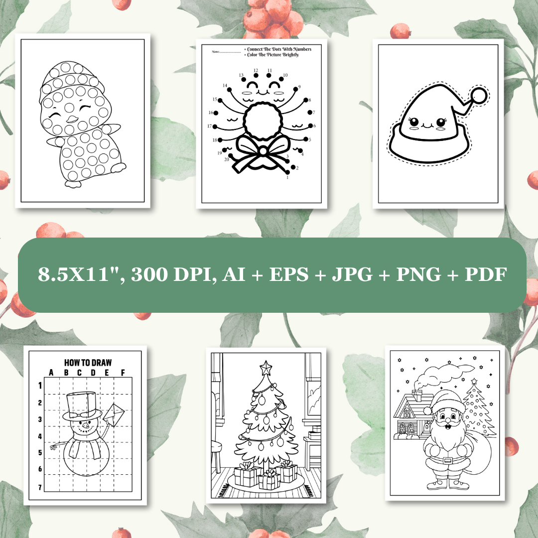 Christmas Activity Book for Kids | PLR & MRR Included |