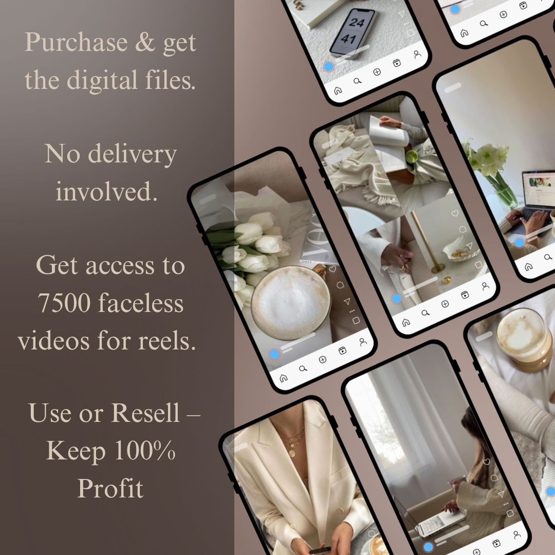 Instagram Reels Faceless 7500 Video | PLR & MRR Included |