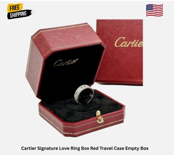 Cartier Signature Love Ring Box Red Travel Case Empty Box luxury Box