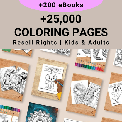 25,000+ Coloring Pages | PLR & MRR Included |
