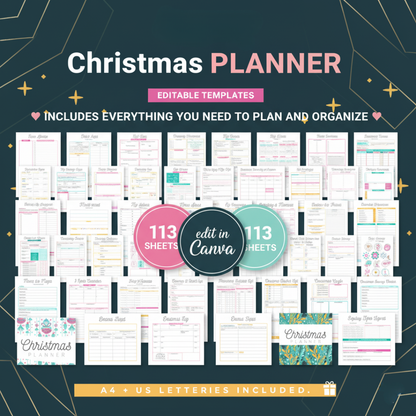 Christmas Planner Canva Templates | PLR & MRR Included |