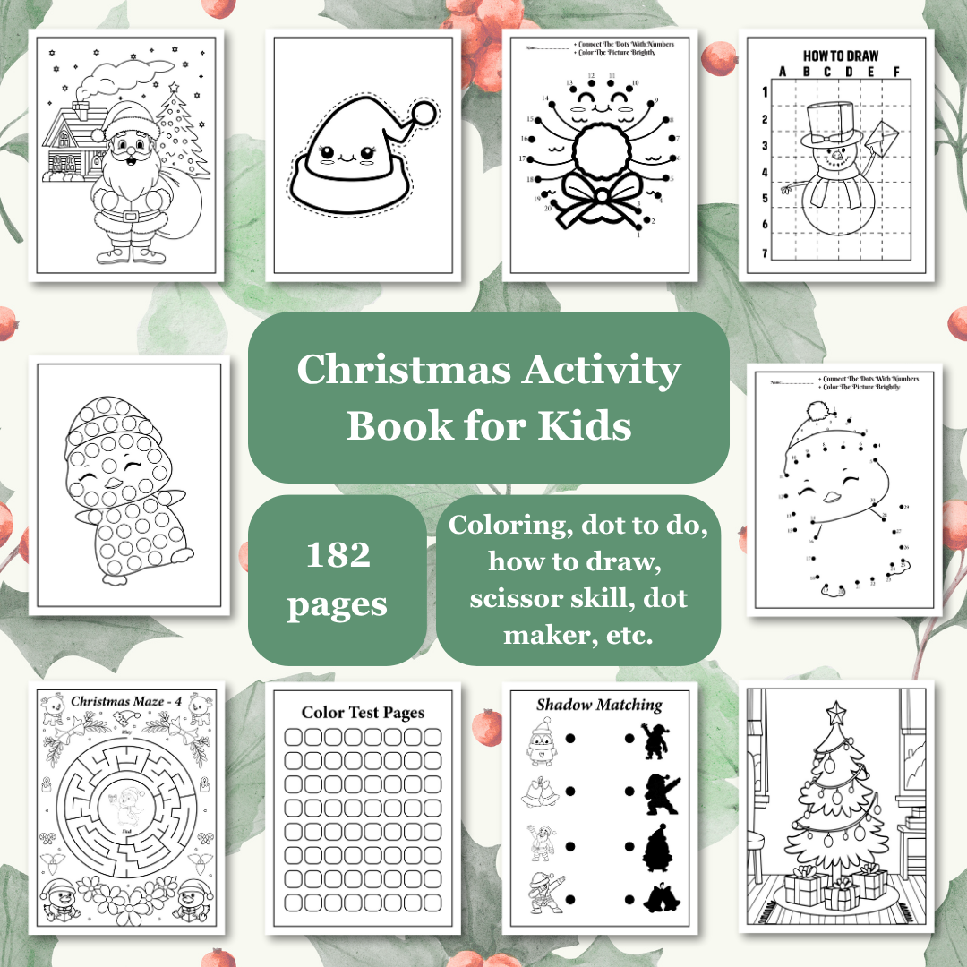 Christmas Activity Book for Kids | PLR & MRR Included |