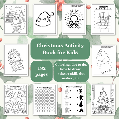 Christmas Activity Book for Kids | PLR & MRR Included |