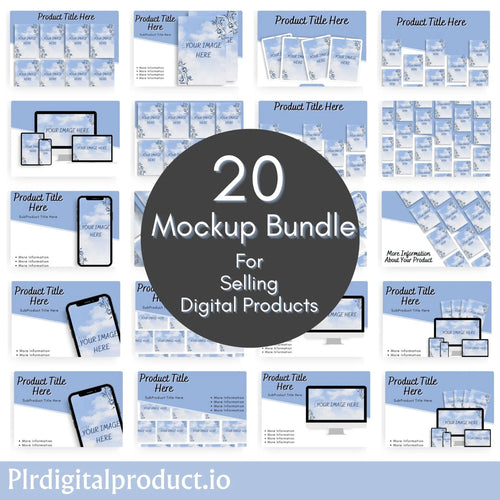 20 Mockup Bundle for Selling Digital Product – Free PLR Download