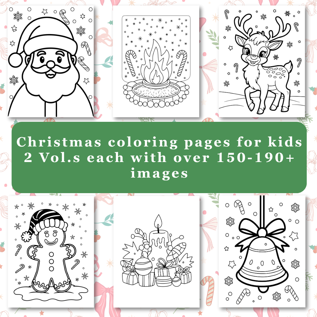 Kids Christmas Coloring Book Big Bundle | PLR & MRR Included |