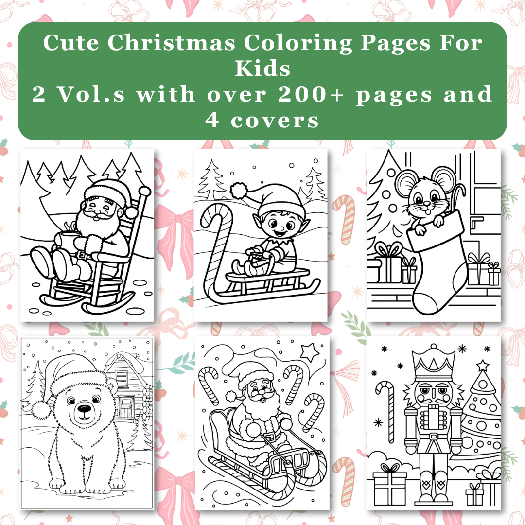 Kids Christmas Coloring Book Big Bundle | PLR & MRR Included |