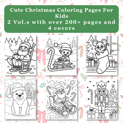 Kids Christmas Coloring Book Big Bundle | PLR & MRR Included |
