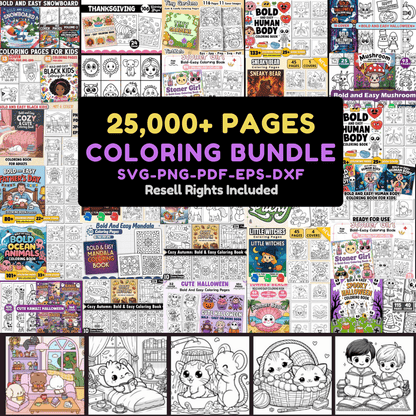 25,000+ Coloring Pages | PLR & MRR Included |