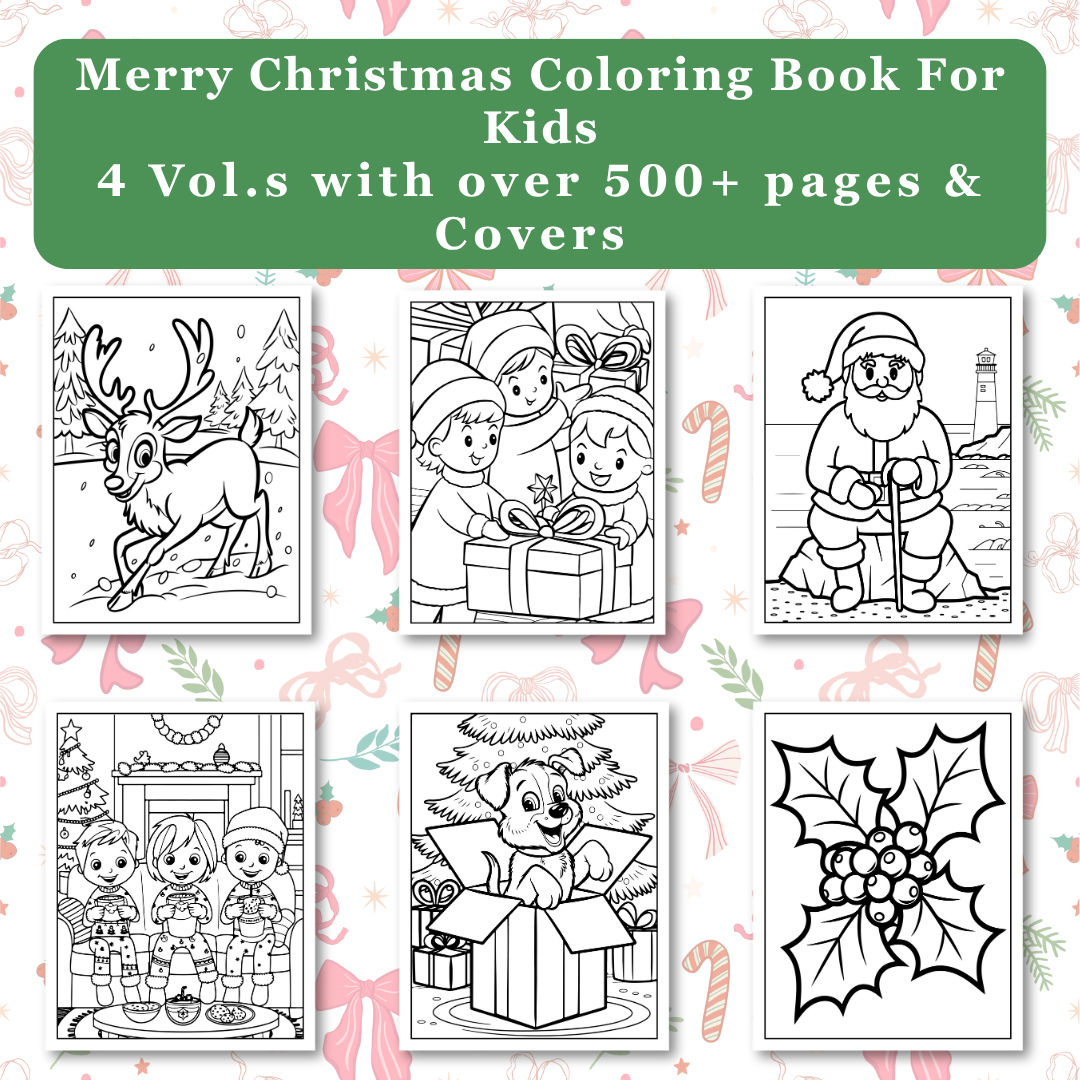 Kids Christmas Coloring Book Big Bundle | PLR & MRR Included |