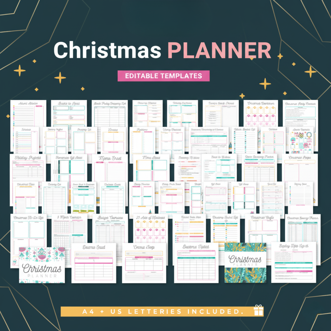 Christmas Planner Canva Templates | PLR & MRR Included |