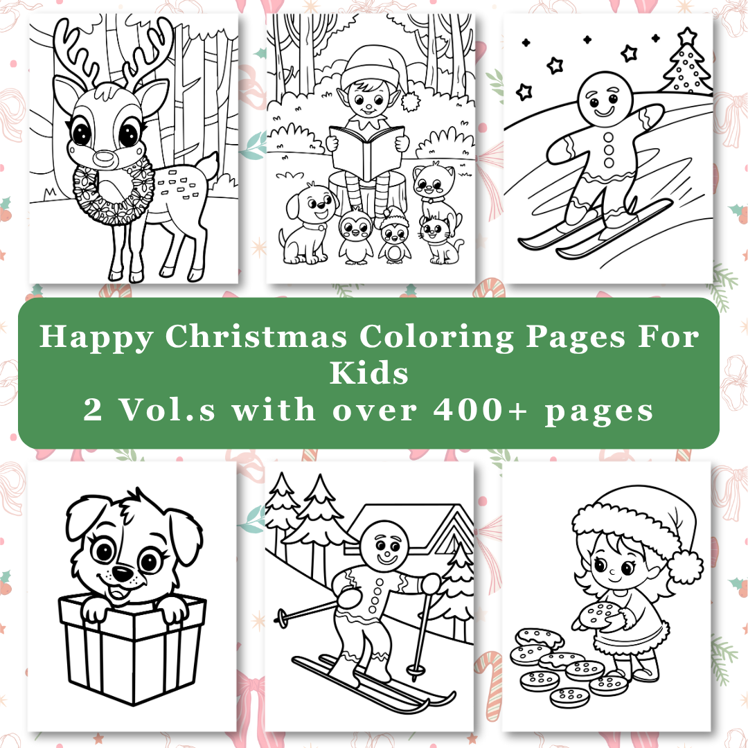 Kids Christmas Coloring Book Big Bundle | PLR & MRR Included |