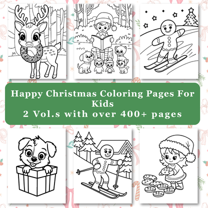 Kids Christmas Coloring Book Big Bundle | PLR & MRR Included |