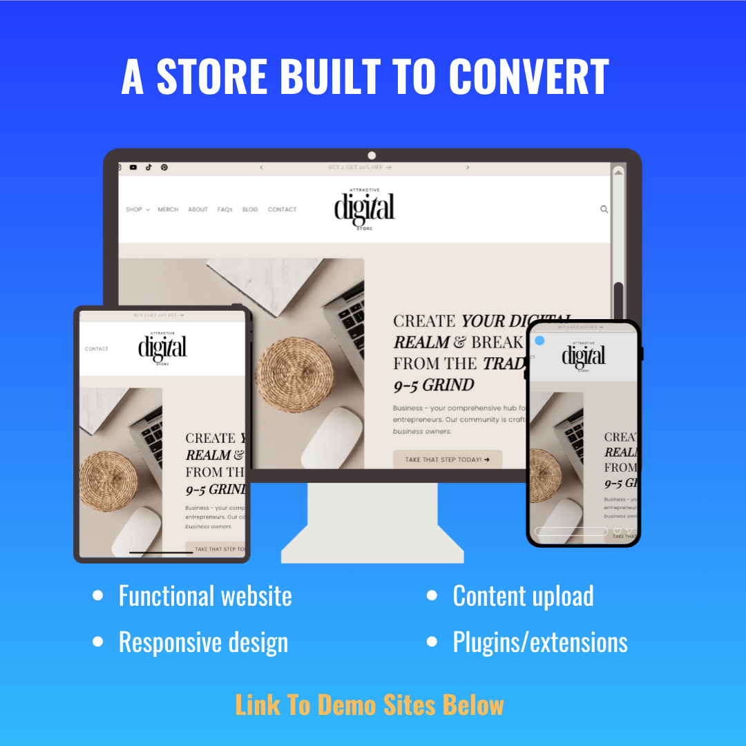 100 Digital Products + Custom Built Store