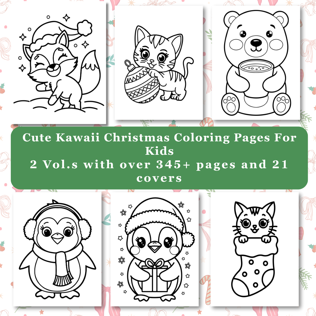 Kids Christmas Coloring Book Big Bundle | PLR & MRR Included |