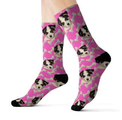 Personalized Custom Pet Head Print Socks For Dog Cat Lover