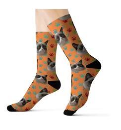 Personalized Custom Pet Head Print Socks For Dog Cat Lover