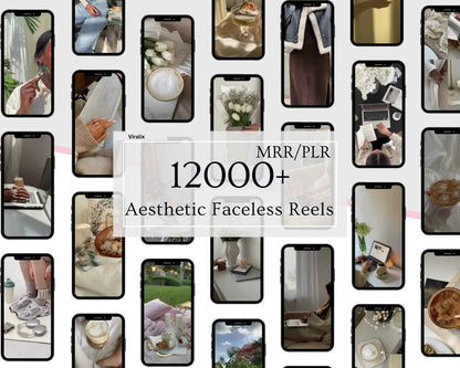12000+ Aesthetic Faceless Reels with MRR/PLR
