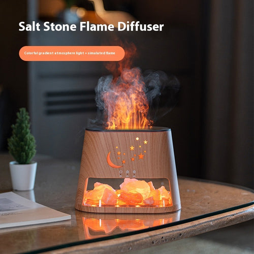 Salt Flame Aroma Diffuser Usb Colorful Flame Gradient Ultrasonic Aroma Diffuser