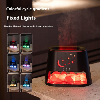 Salt Flame Aroma Diffuser Usb Colorful Flame Gradient Ultrasonic Aroma Diffuser