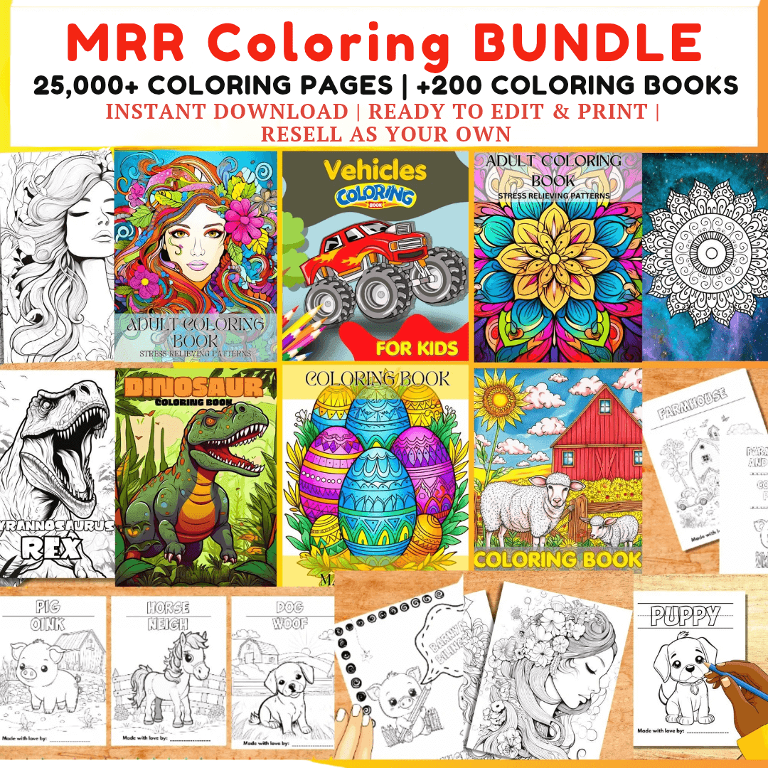 25,000+ Coloring Pages | PLR & MRR Included |